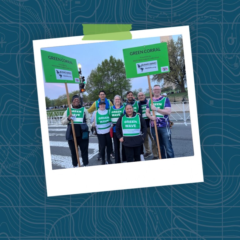PAHOWHO FCU Team at CU Cherry Blossom Run Green Corral Sponsor