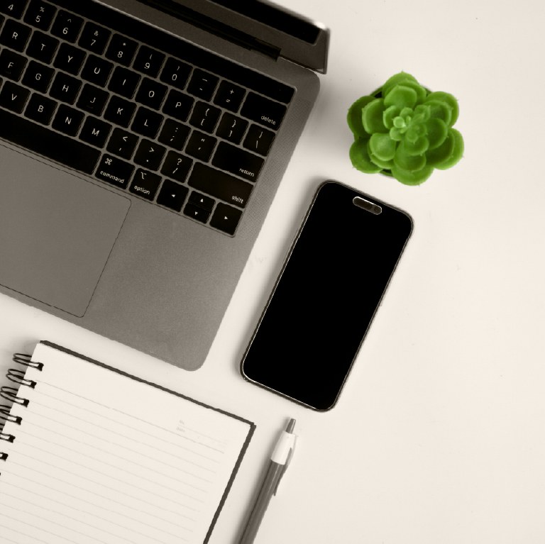 various devices on a table to manage money accounts