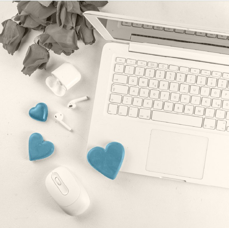 hearts over a keyboard