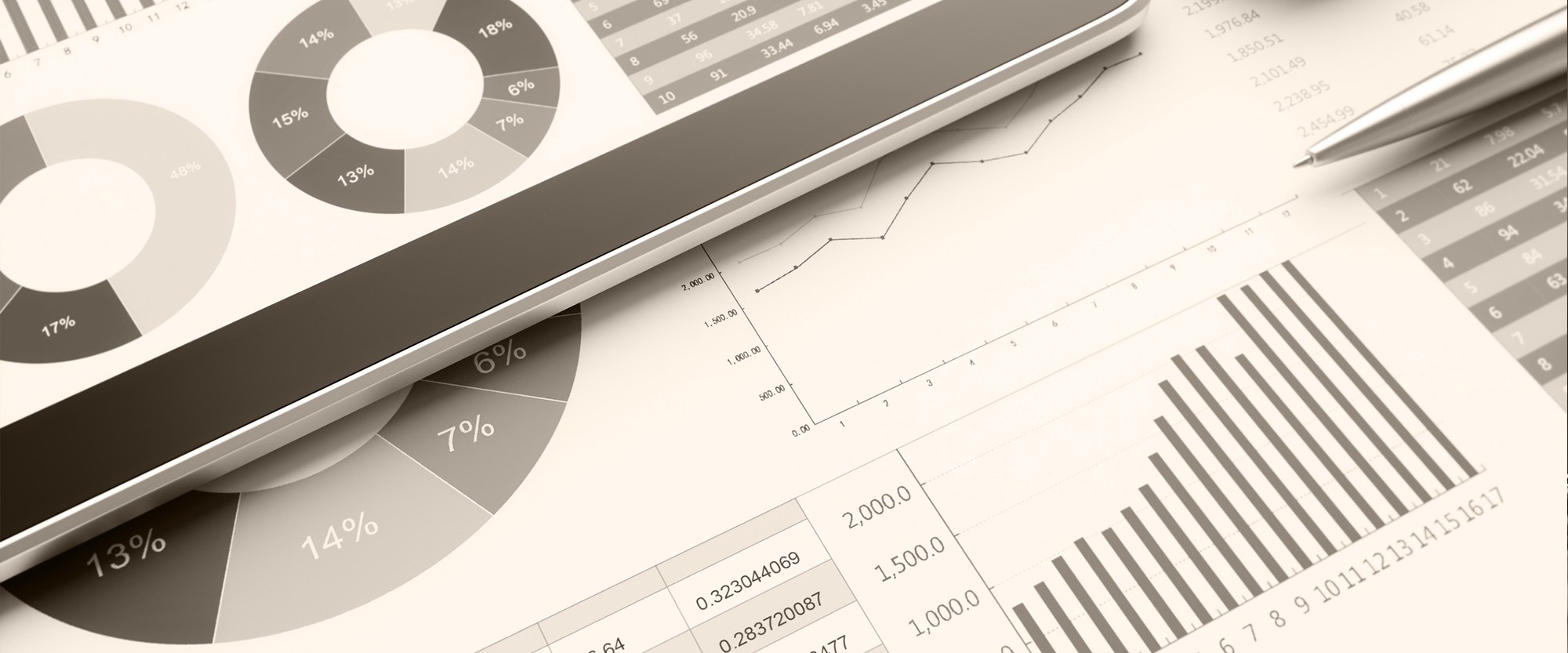 spreadsheets and circular charts