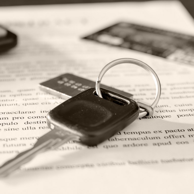 keys on a table over an application