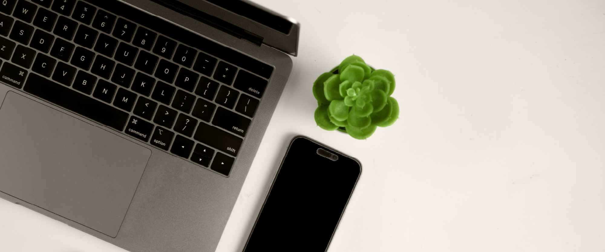 various devices on a table to manage money accounts