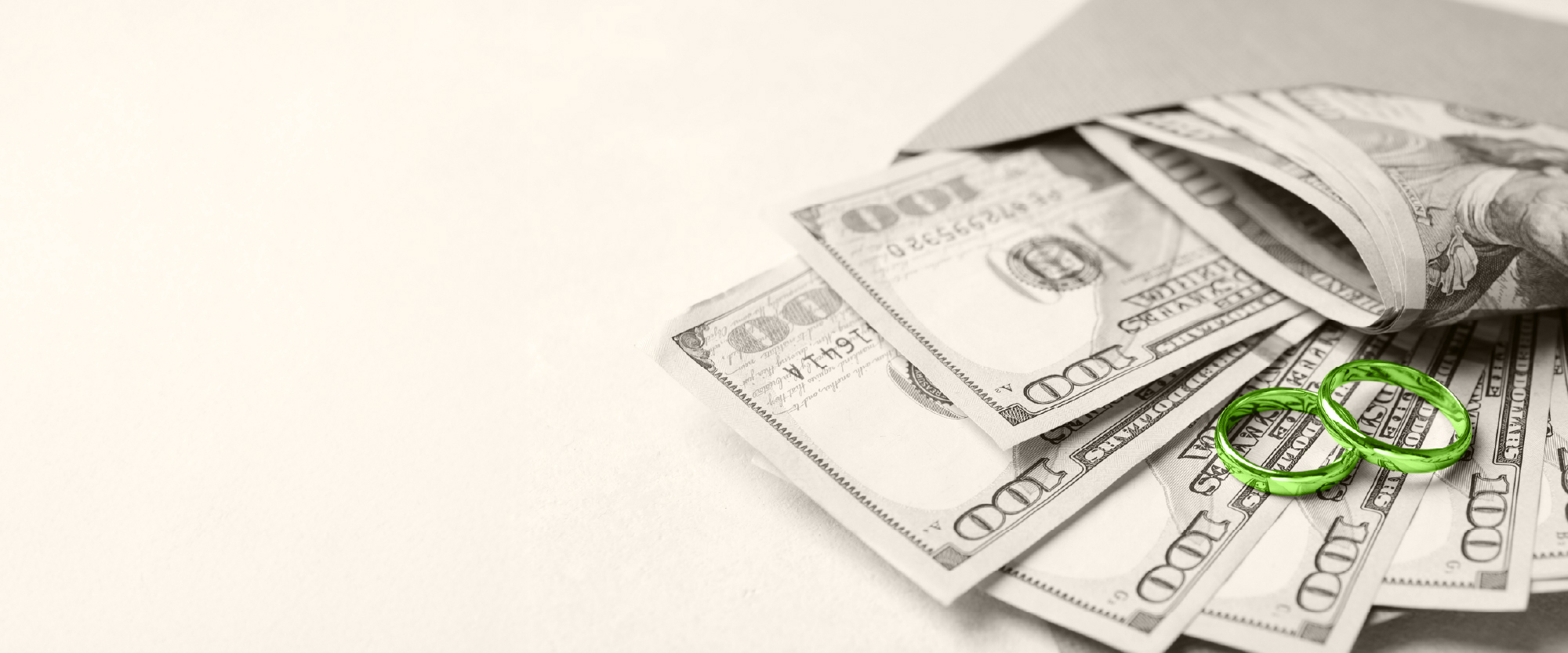 green rings over cash